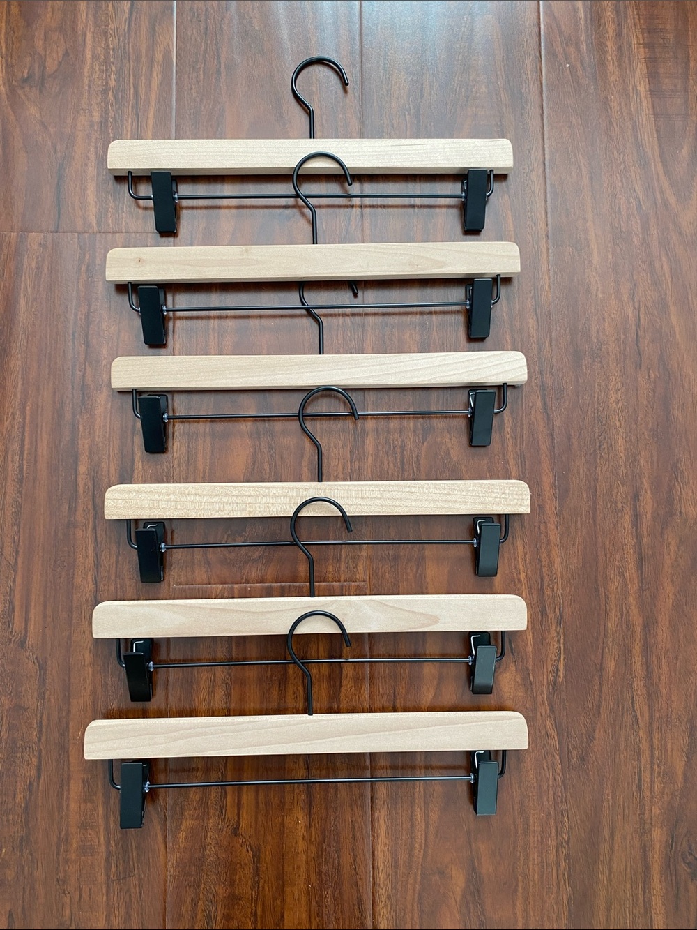 6 of New Wood and Black Metal Hangers